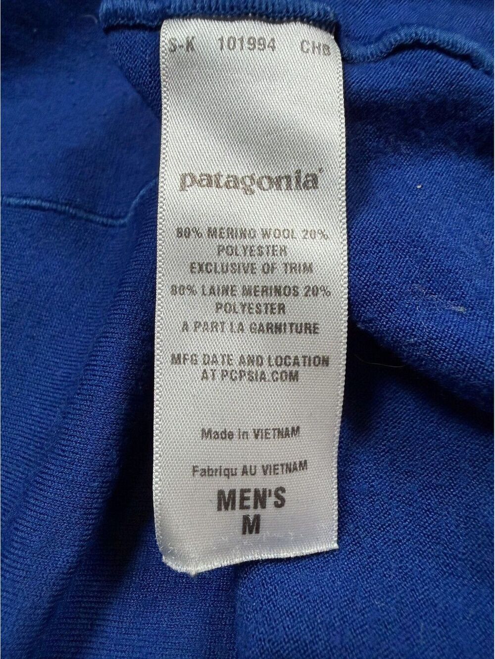 Patagonia Merino Wool Hoodie Mens M Blue Orange 1/4 Zip Thumbholes Gorpcore - Picture 5 of 6